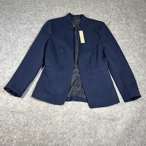 J.Crew Going Out Blazer Women’s 0 Navy Blue Stretch Twill Open Front Jacket
